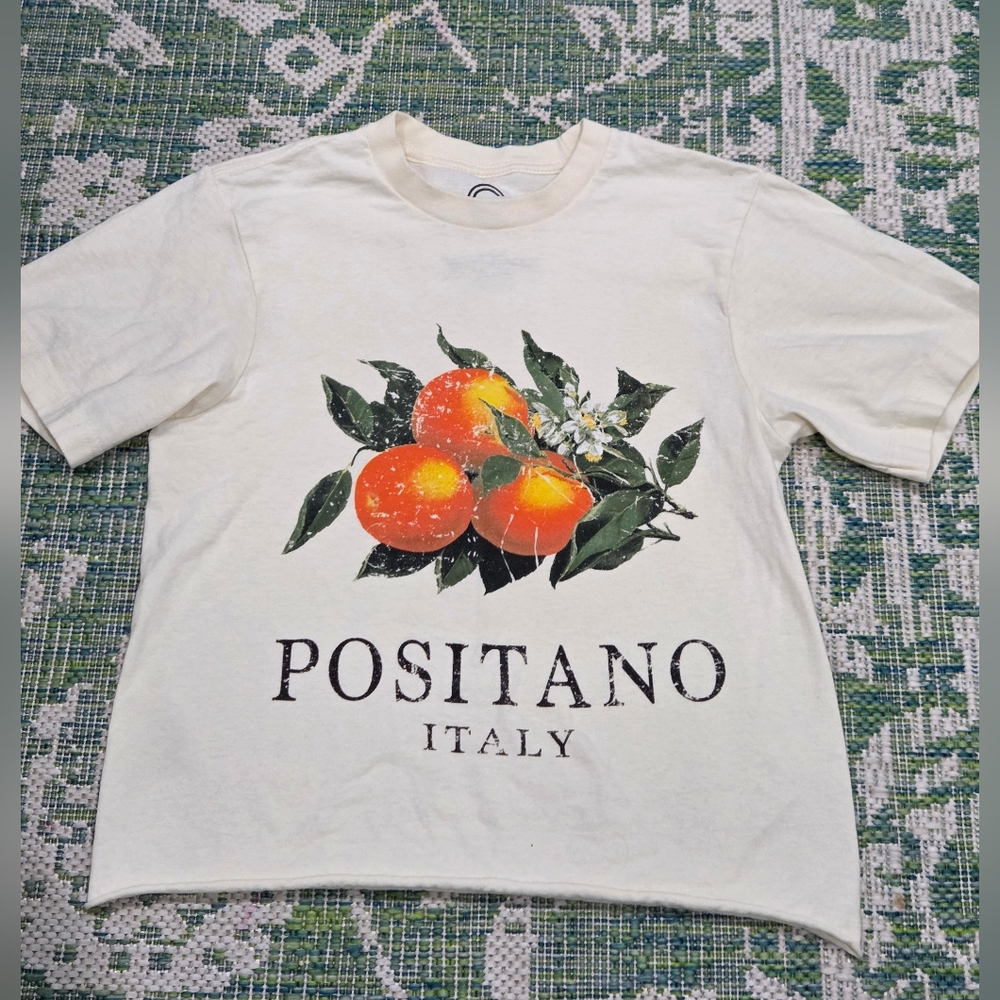 ‼️ Social Culture Positano Italy Cream Kids T-Shirt, sz XS
